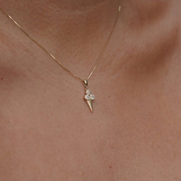14K Solid Gold Ice Cream Charm | Modern Jewelry | Symbols of Celebration & Joy | - Picture 3 of 9